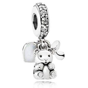 Pandora Sterling Silver Baby Treasures Dangle Charm 792100cz